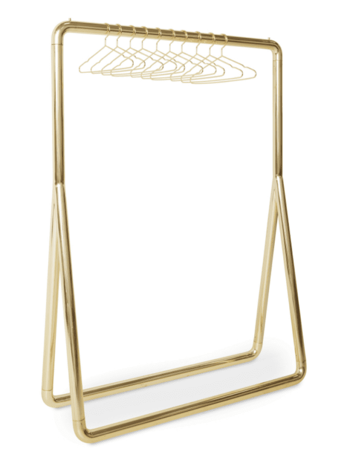 CHUBBY CLOTHING RACK WITH HANGERS BRASS