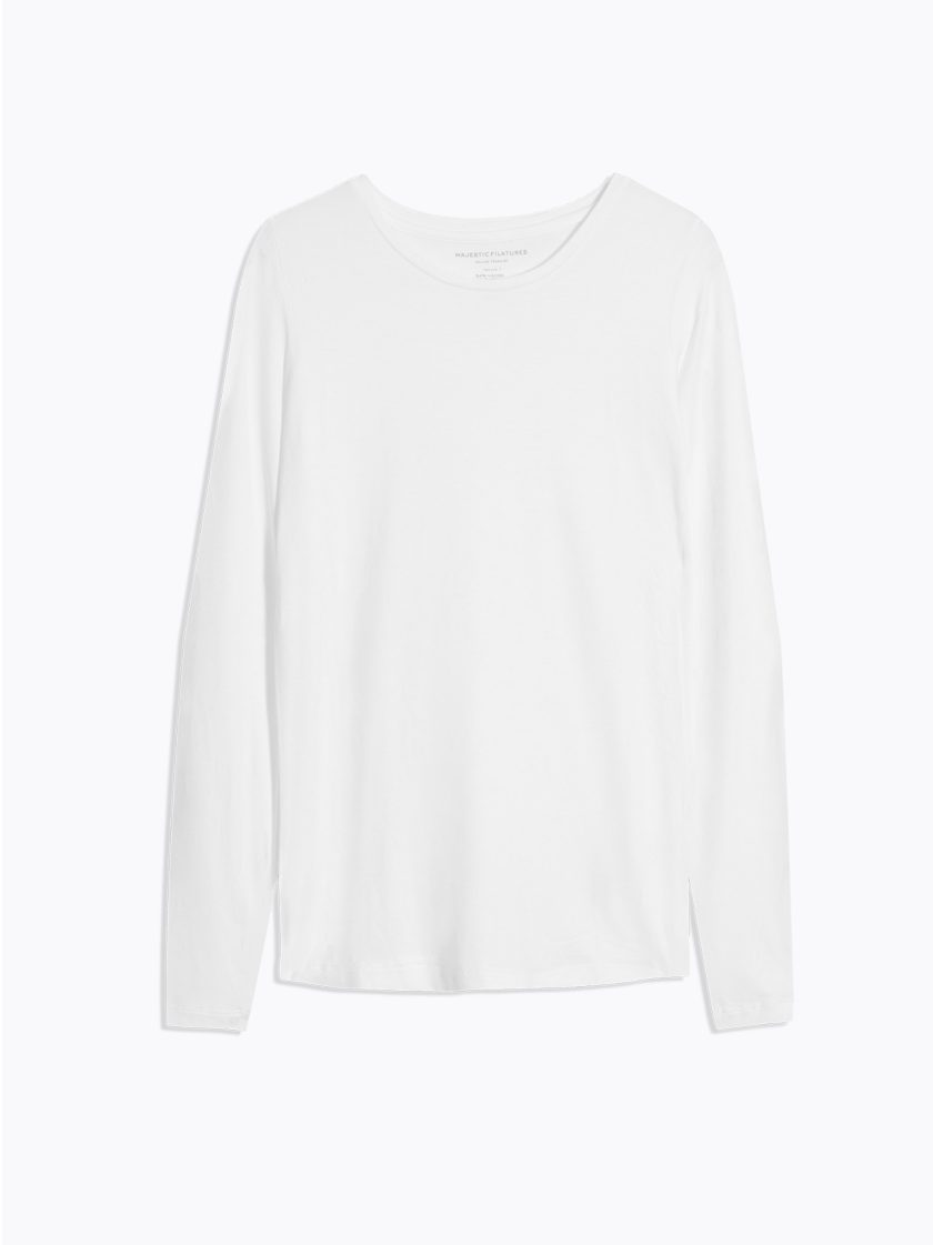 Ally Vicose / Elastane Round Neck T-shirt Blanc