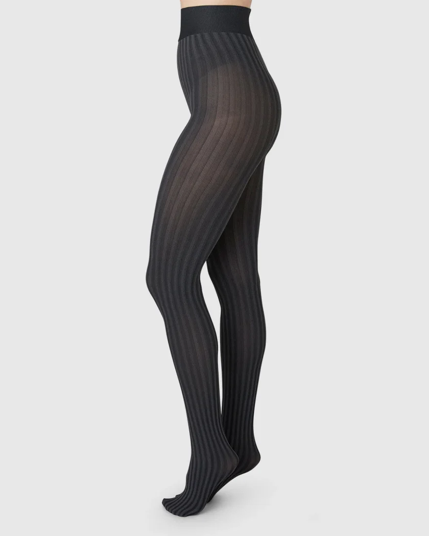 Hilda Stripe Tights - Black - Afbeelding 2