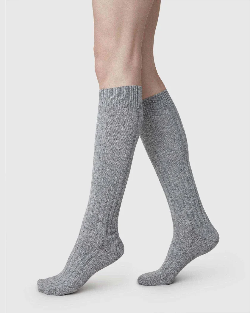 Bodil Chunky Knee-Highs - Grey