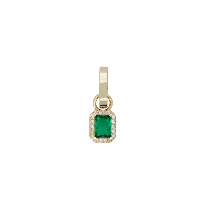 04 Wonder Gold-plated Charm groene rechthoekig Zirkonia - Afbeelding 2