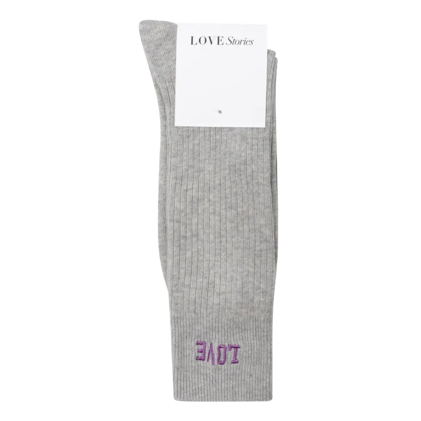 Rib Socks Grey - Afbeelding 2