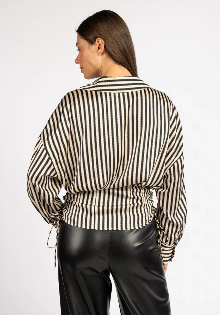 Marjon Stripe Blouse Zwart - Afbeelding 3