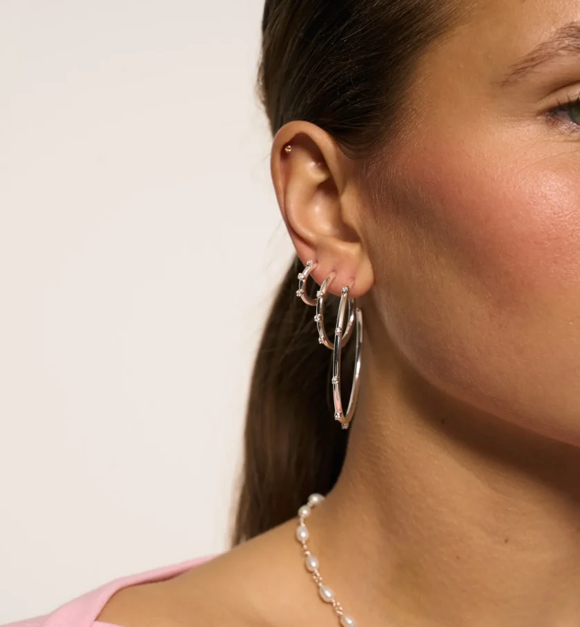 Small Lumière Hoop Earrings Silver