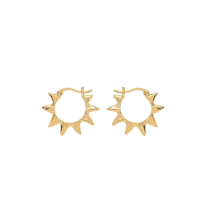 Small Soleil Hoop Earrings Gold Plated - Afbeelding 3